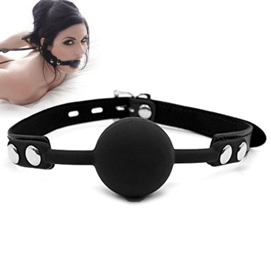 Leather Restraints Ball Mouth Plug Silicone Bondage Ball Gag Silicone Bondage Ball Gag for Sex, BDSM Restraints Toys Sex Gag Muzzles (B3)