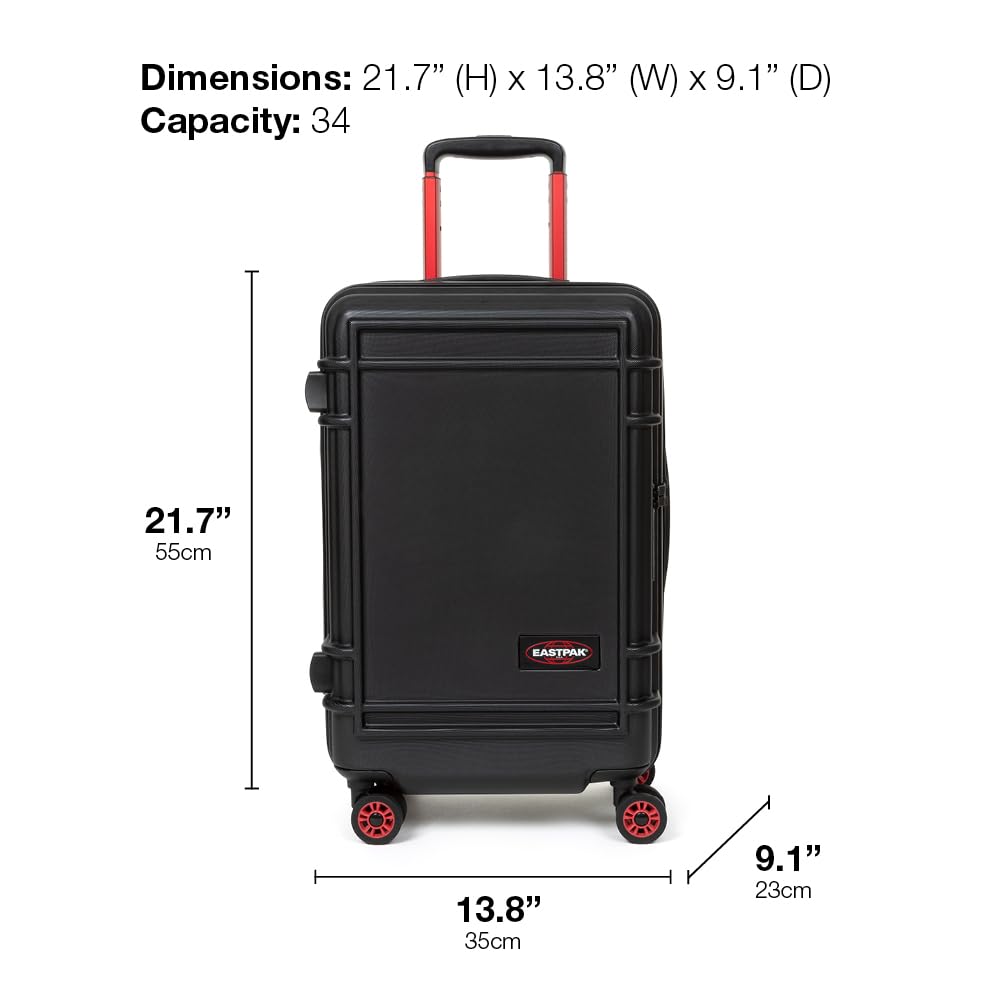 EASTPAK Resist'R Zip S – 34L Hardshell Suitcase with Dual Compartments, TSA Lock, Silent 360° Spinner Wheels & Water-Resistant Design, Camo