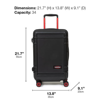 EASTPAK Resist'R Zip S – 34L Hardshell Suitcase with Dual Compartments, TSA Lock, Silent 360° Spinner Wheels & Water-Resistant Design, Camo