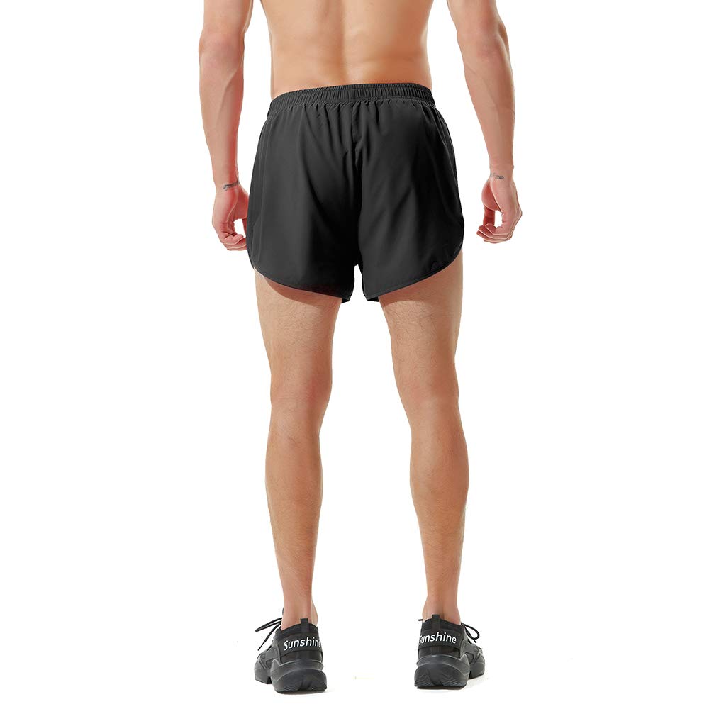 TENJOY Men's Running Shorts Gym Athletic Workout Shorts for Men 3 inch Sports Shorts with Zipper Pocket