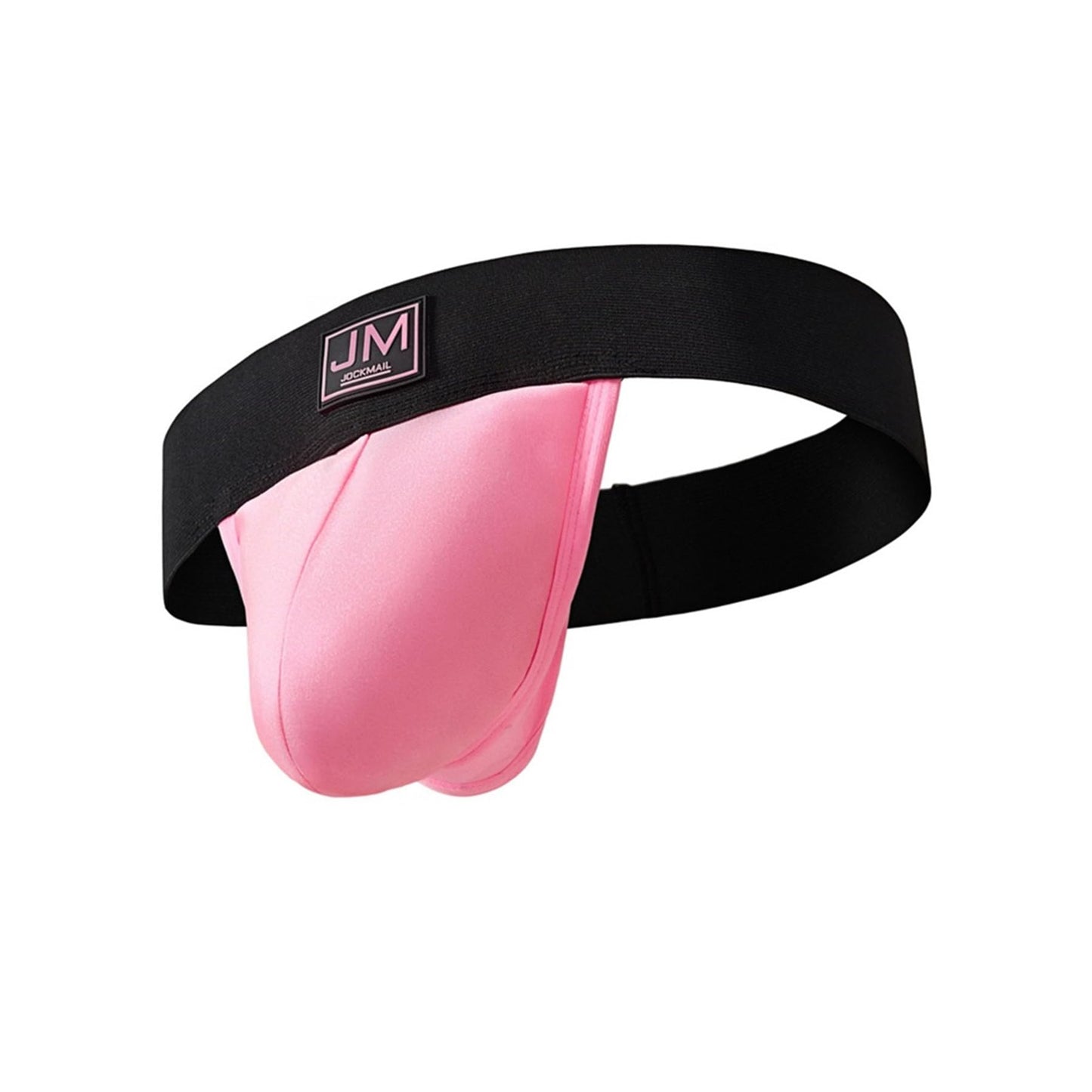 JOCKMAIL Men's Jockstrap Underwear Pouch Jock Strap Athletic Supporter with Stretch Pouch & Elastic Waistband (US, Alpha, Medium, Regular, Regular, 2, PINK+BLACK)