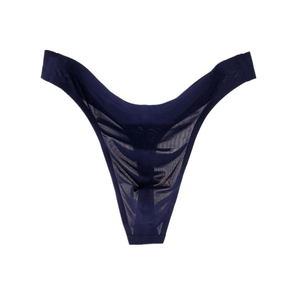 Seamless Free Breathing Male Smooth Ice Silk G-Strings & Thongs Underwear Men Brief (M, Black &navy blue& skin color（3 pieces）)