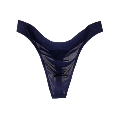 Seamless Free Breathing Male Smooth Ice Silk G-Strings & Thongs Underwear Men Brief (M, Black &navy blue& skin color（3 pieces）)