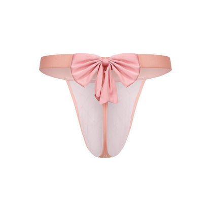 BSZN Men's Sheer Mesh Thong, Pink Low Rise Tight Fit High Stretch Briefs