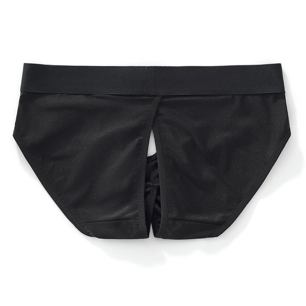 JOCKMAIL Men’s Briefs Underwear Mesh Low Rise Quick Dry Bikini Athletic Underpants for Gym Sport Daily Wear (US, Alpha, Medium, Regular, Regular, Black)