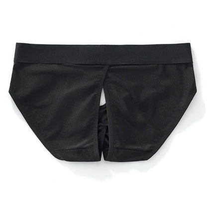JOCKMAIL Men’s Briefs Underwear Mesh Low Rise Quick Dry Bikini Athletic Underpants for Gym Sport Daily Wear (US, Alpha, Medium, Regular, Regular, Black)