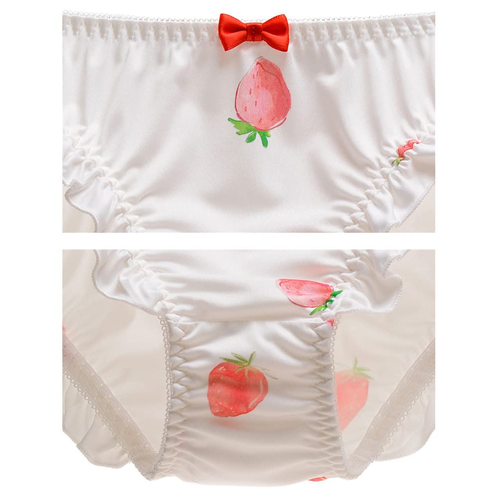 Joyralcos Japanese Stawberry Print Bikini Panties 2 Pack Briefs Cosplay Anime Underwear (Classic Style) - Sissy and Femboys