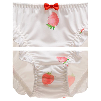 Joyralcos Japanese Stawberry Print Bikini Panties 2 Pack Briefs Cosplay Anime Underwear (Classic Style) - Sissy and Femboys