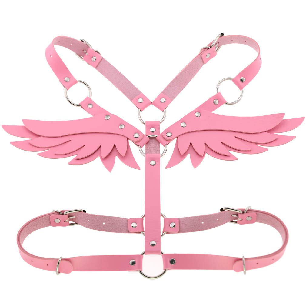 Pink Sissy Harness with Angel Wings PN2678