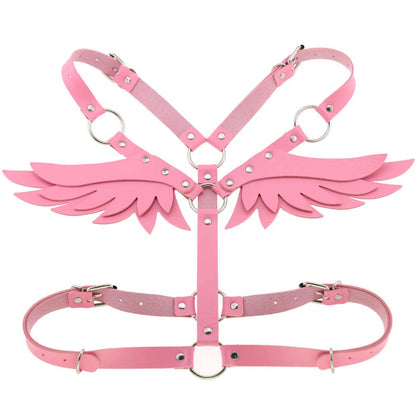Pink Sissy Harness with Angel Wings PN2678