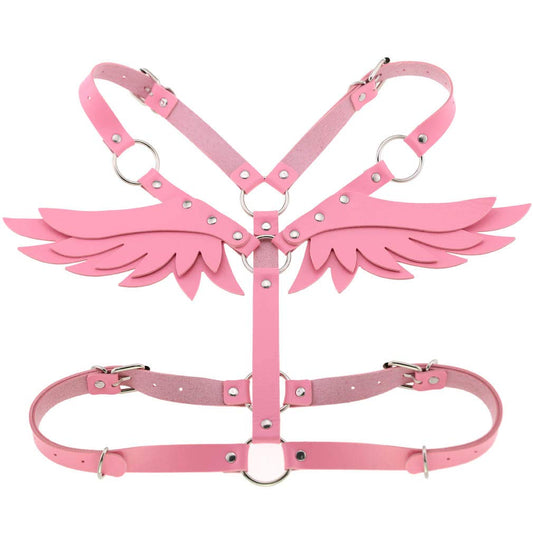 Pink Sissy Harness with Angel Wings PN2678