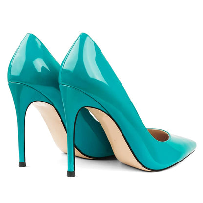 Women's 4 Inch Pumps Pointed Toe Stiletto Dress Pumps Teal 7.5US