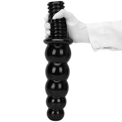 Anal Bead Dildo Butt Plug - 10.6 Inch Anal Dildo with 5 Gradual Large Beads, Thick Huge Anal Plug with Handle, Soft Flexible Double Ended Dildo Sex Toy for Men Women
