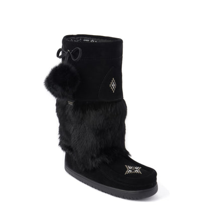 MANITOBAH WP Snowy Owl Suede Mukluk Womens Black L05