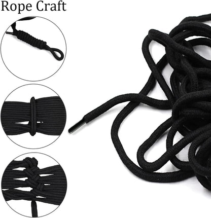 4 X 10m Sex Bondageseil, Weiches-Fesselseil Schwarz Baumwollseil Für sm Sexspielzeug,bondageset fessel Allzweckseil Bondage Set für Paare Fesselspiele