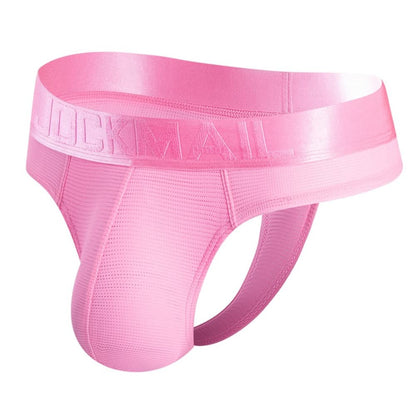 JOCKMAIL Jockstrap Athletic Supporters Bikini Underwear for Men Jock Strap Male Underwear for Gym Sport Pink