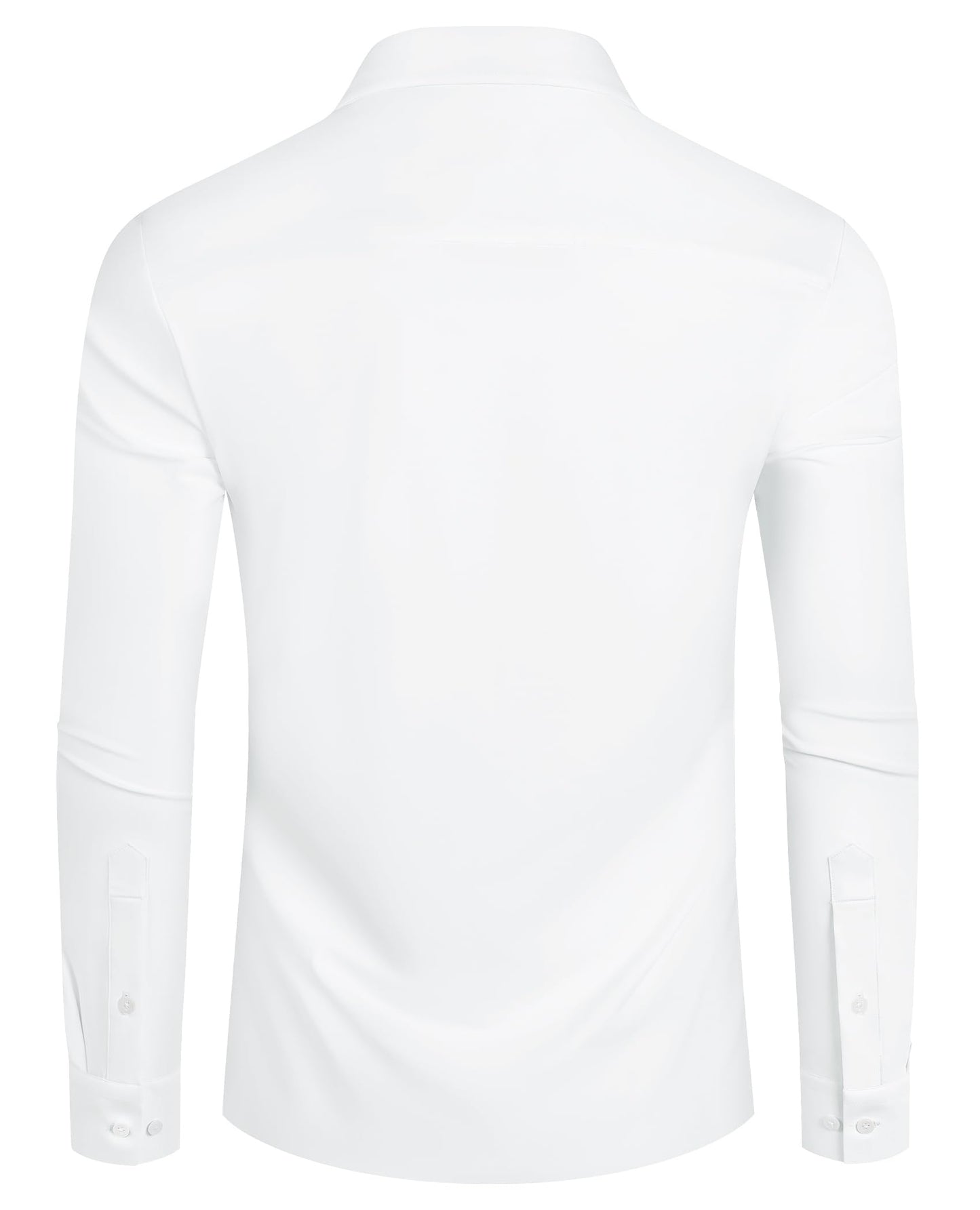 Lion Nardo Slim Fit White Dress Shirt for Men Wrinkle Free Mens Dress Shirts Long Sleeve Tall Muscle Fit Button Up Shirt