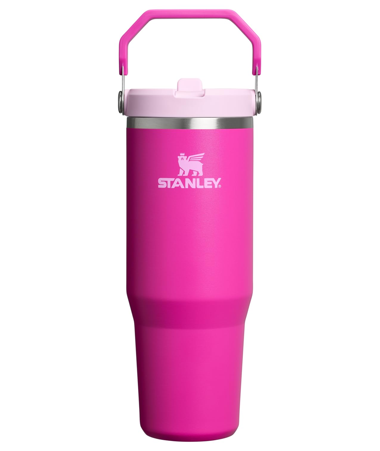 STANLEY IceFlow 2.0 Flip Straw Tumbler with Handle 30 oz | Twist On Lid and Flip Up Straw | Leak Resistant Water Bottle | Insulated Stainless Steel | BPA-Free | Violet Blossom