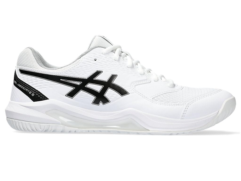 ASICS Men's Gel-Dedicate 8 Tennis Shoes, 7.5, White/Black