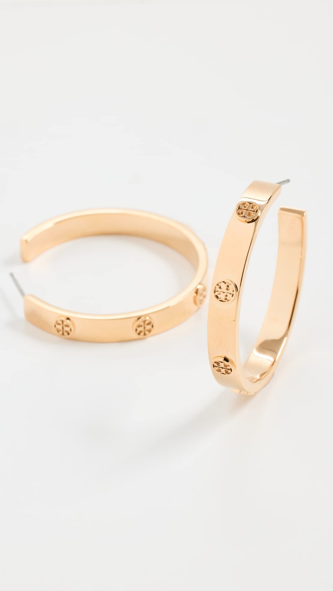 Tory Burch Women's Miller Stud Hoop Earrings, Tory Gold, One Size