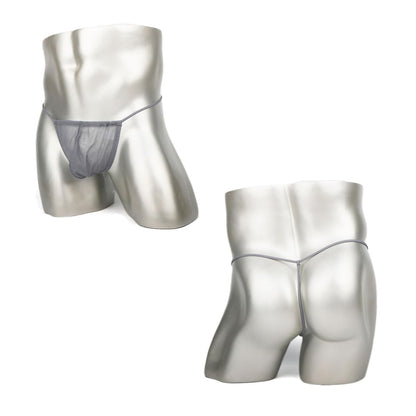 Men's Sexy G String Thongs Seamless Ice Silk Adjustable Bulge Pouch Mesh Underwear,XL