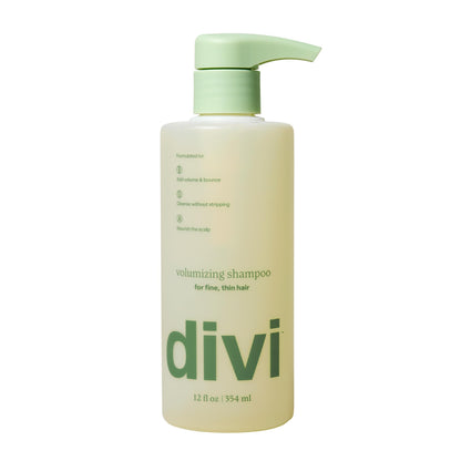 Divi Volumizing Shampoo for Women and Men - Lightweight Volume Shampoo for Fine Hair - Formulated to Cleanse, Nourish and Balance the Scalp, 12 Fl Oz.