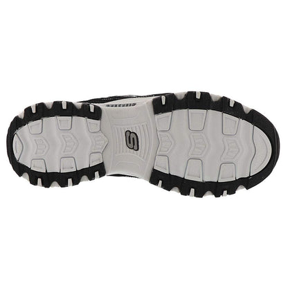 Skechers Sport womens D'lites Biggest Fan Memory Foam Lace-up Sneaker,Black/White,9.5 W US