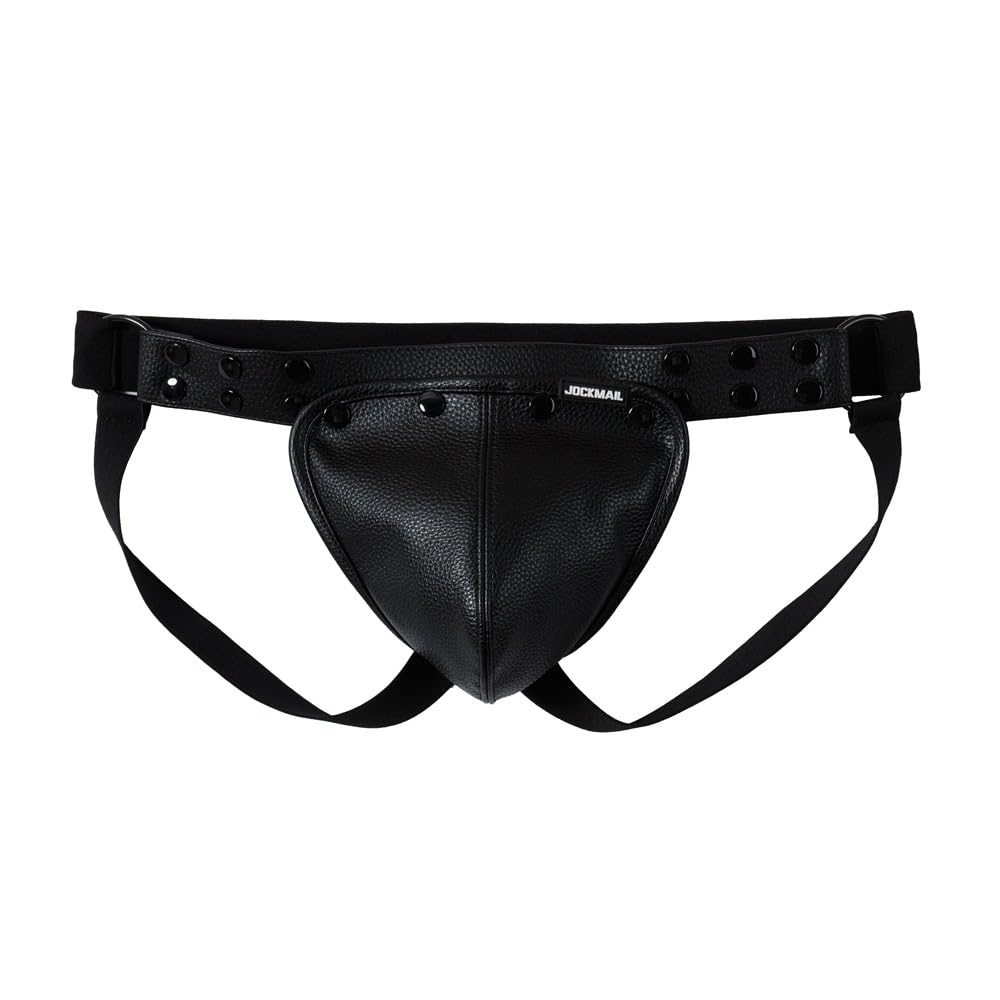 JOCKMAIL Men's Jockstrap Underwear Breathable Jock Strap Adjustable Underwears with Removeable Pouch Men Jock Strap (US, Alpha, One Size, Regular, Regular, Black)
