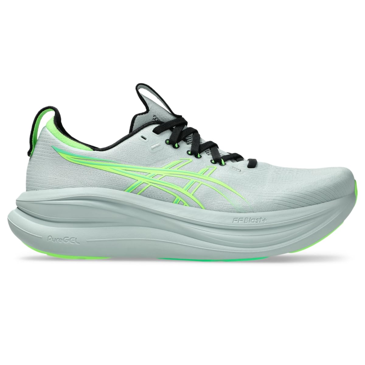 ASICS Men's Gel-Nimbus 28 Running Shoes, 7.5, Cold Moss/Illuminate Green