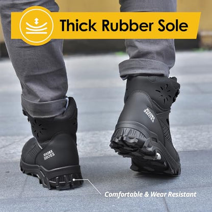 SUADEX Steel Toe Boots for Men Women Waterproof Arch Support Work Construction Indestructible Safety Boots