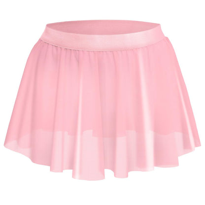 Mens Mesh Sissy Skirt Crossdressers Sexy See Through Skirts Underwear Nightclub Party Cosplay Costume (Pink)
