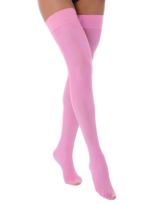 Men's Sissy High Over Knee Oil Shiny Stocking, Femboy Thigh High Stockings, for Cross-dressing Exploring your feminine side. (Pink)