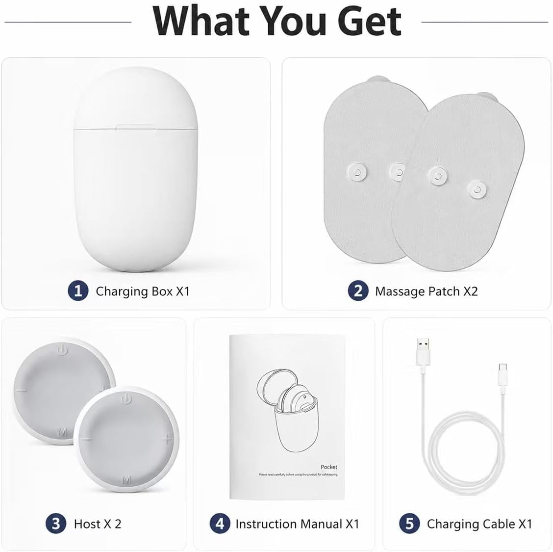 tebazoew Relivex Muscle Massage, Wireless & Compact with Charging Case, Perfect for Office, Gym, Travel(White)