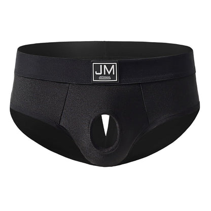 JOCKMAIL Men’s Briefs Underwear Mesh Low Rise Quick Dry Bikini Athletic Underpants for Gym Sport Daily Wear (US, Alpha, Medium, Regular, Regular, Black)