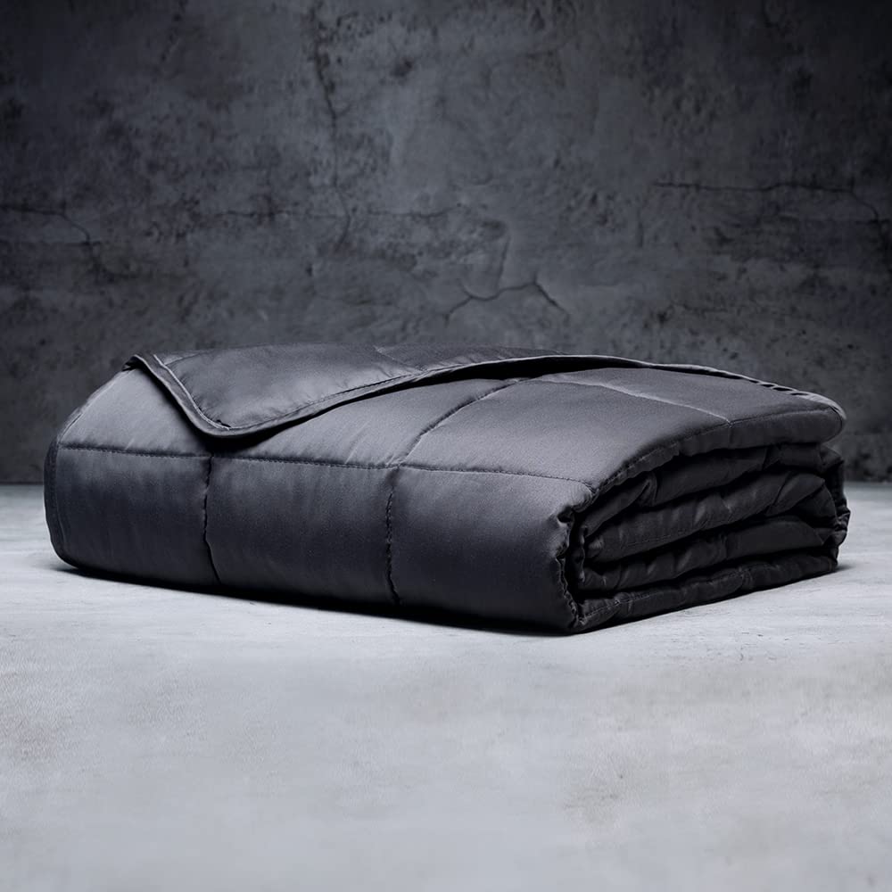 LUXOME Cooling Weighted Blanket for Adults with Integrated Cover | 18 lbs | 60"x80" | Grey | Queen Size