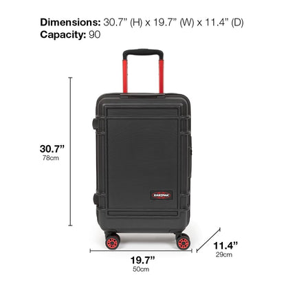 EASTPAK Resist'R Zip L – 90L Hardshell Suitcase with Dual Compartments, TSA Lock, Silent 360° Spinner Wheels & Water-Resistant Design, Black