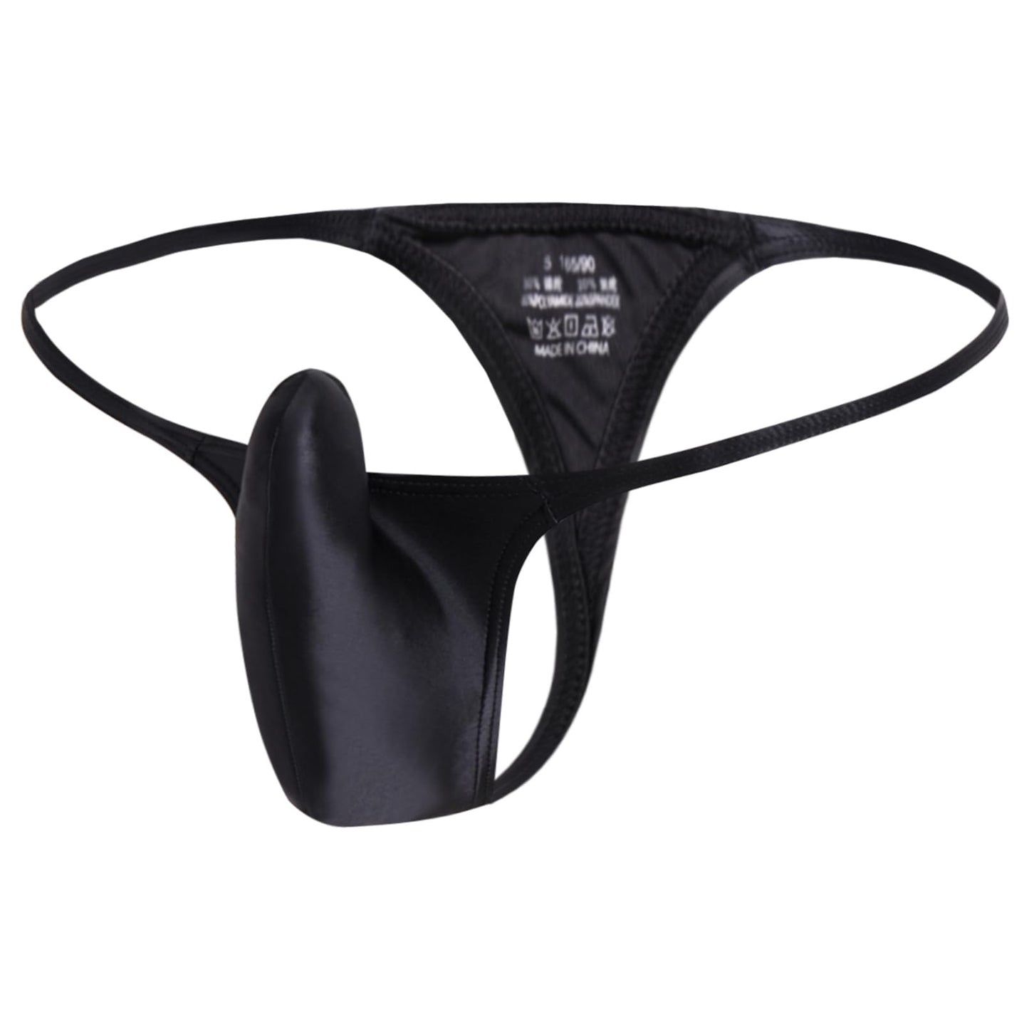 GNFVQLLE Male Thong Sexy Mens G String Underwear T-Back Bulge Pouch Low Rise Lingerie Black