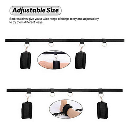 Bed Restraints for Domination Bed Bondaged Kit with Adjustable Hand Cuffs Ankle Cuff, Sex Restraints Straps Adult Play King Mattress Sex Accessories for Couples Women Bedroom Toys Sweatshirt