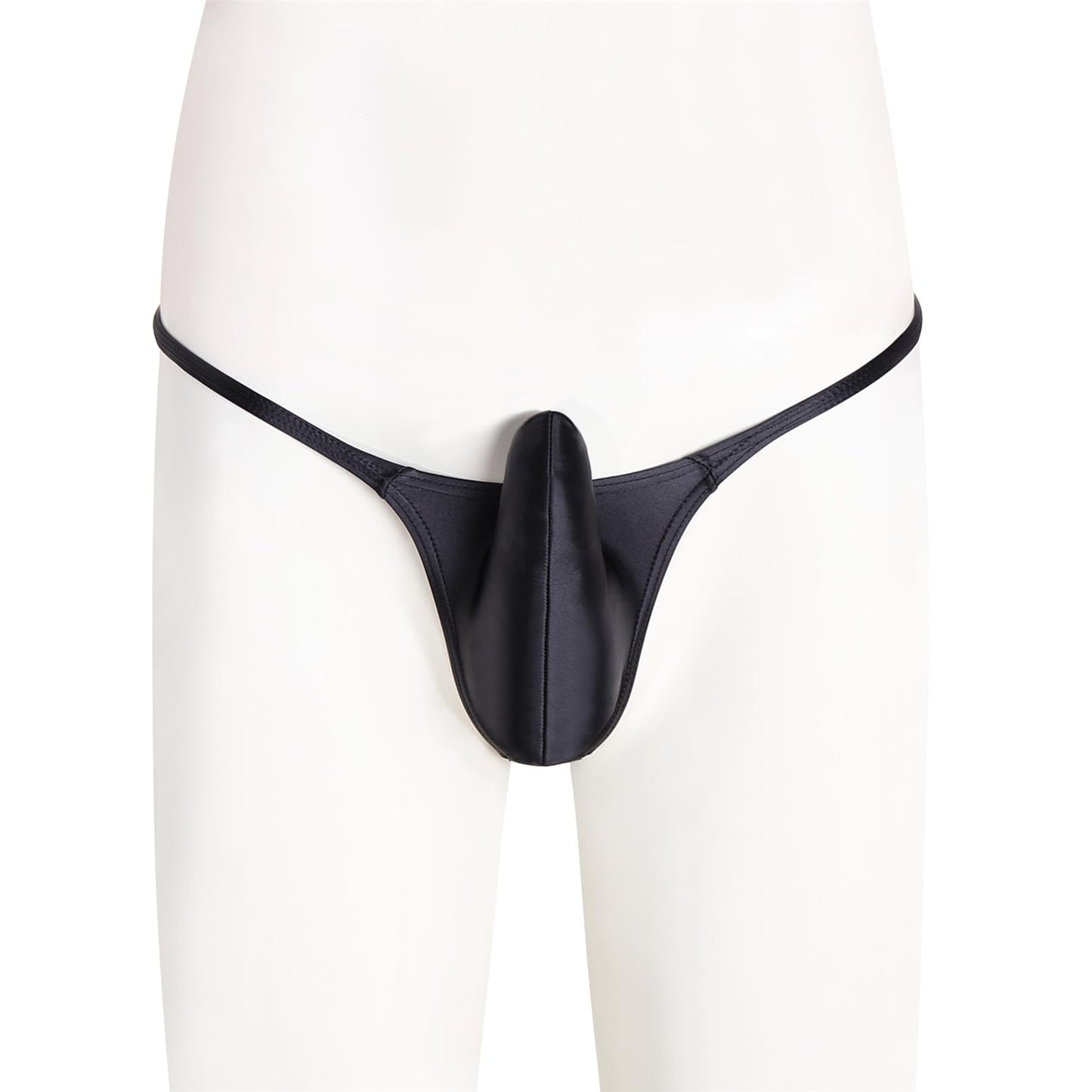 GNFVQLLE Male Thong Sexy Mens G String Underwear T-Back Bulge Pouch Low Rise Lingerie Black