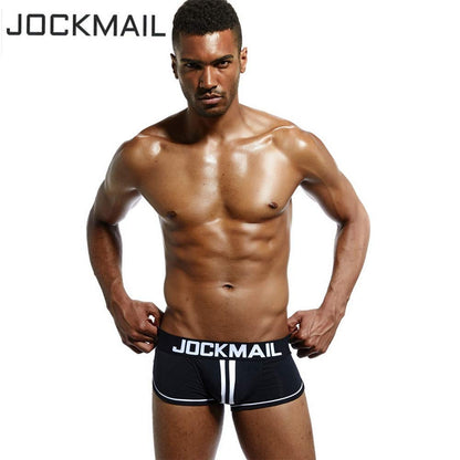 JOCKMAIL Men Open Back Underwear Men Boxer Shorts Cotton Backless Gay Underwear