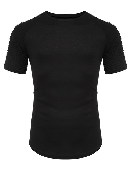 COOFANDY Mens Muscle Tops Lightweight Workout Short Sleeve T-Shirts Gym Sweat Tee Black XXXL