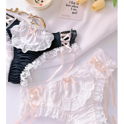 Joyralcos Japanese Lolita Bikini Panties Sexy Anime Briefs for Women Maid Cosplay Lingerie Panty (Thong Briefs)- Sissy