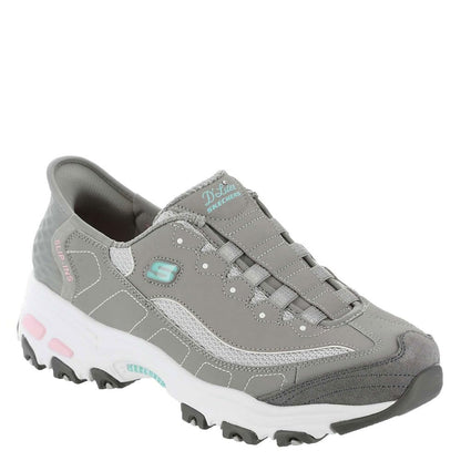 Skechers Women's Hands Free Slip-INS D'Lites Sneaker, Grey Light Pink=GYLP, 8.5 Wide