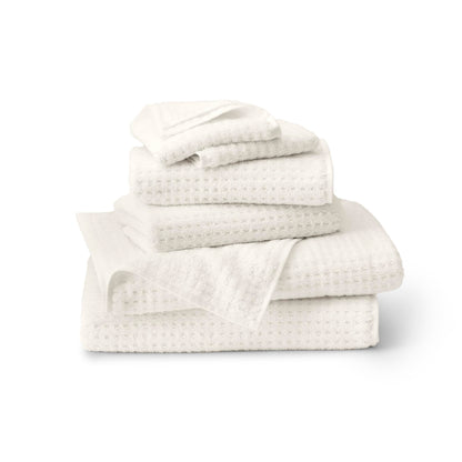 BOLL & BRANCH Turkish Waffle Bath Sheet Set - Cream - 6 Piece - Includes 2 Bath Sheets, 2 Hand Towels & 2 Washcloths - 100% Organic Turkish Cotton - Ultra Soft & Luxurious - Quick Dry