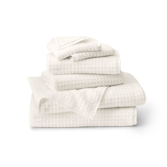 BOLL & BRANCH Turkish Waffle Bath Sheet Set - Cream - 6 Piece - Includes 2 Bath Sheets, 2 Hand Towels & 2 Washcloths - 100% Organic Turkish Cotton - Ultra Soft & Luxurious - Quick Dry