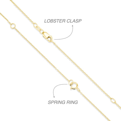 Carbon Atelier IGI Certified 1 Carat Brilliant Cut Lab Grown Diamond Round Solitaire Pendant Necklace for Women I 14k Yellow Gold Necklace (G-H, VS1-VS2, cttw) I 18 Inch Long Chain I Bezel Set