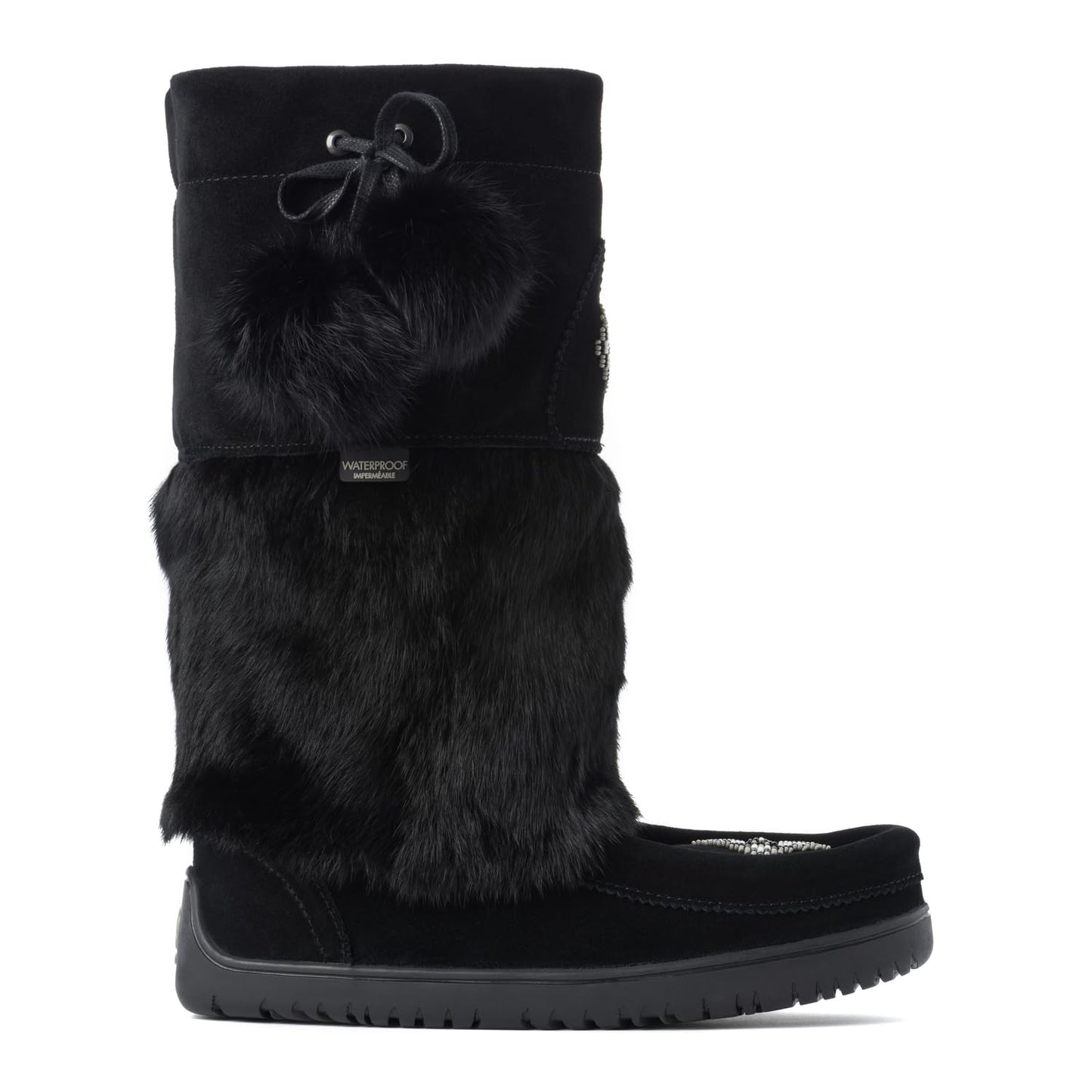 MANITOBAH WP Snowy Owl Suede Mukluk Womens Black L05