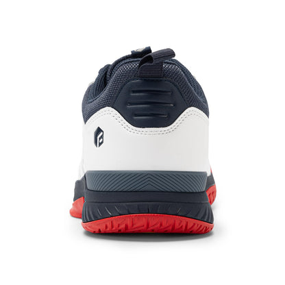 FitVille Tennis Shoes for Men Wide Mens Pickleball Shoes Breathable Court Shoes Racquetball Badminton Athletic Sneakers for All Courts | Arch Support | Energy Return (12 Medium, White & Navy Blue)