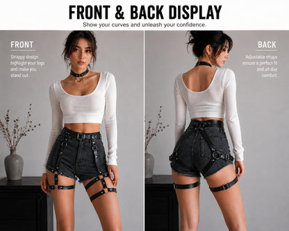 Women's garter belt Leather Thigh harness Punk Leg Belts lingerie Bar Carnival Party Cosplay outfits Accessories