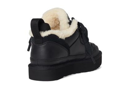 UGG Women's Lowmel Lthr Sneaker, Black, 8